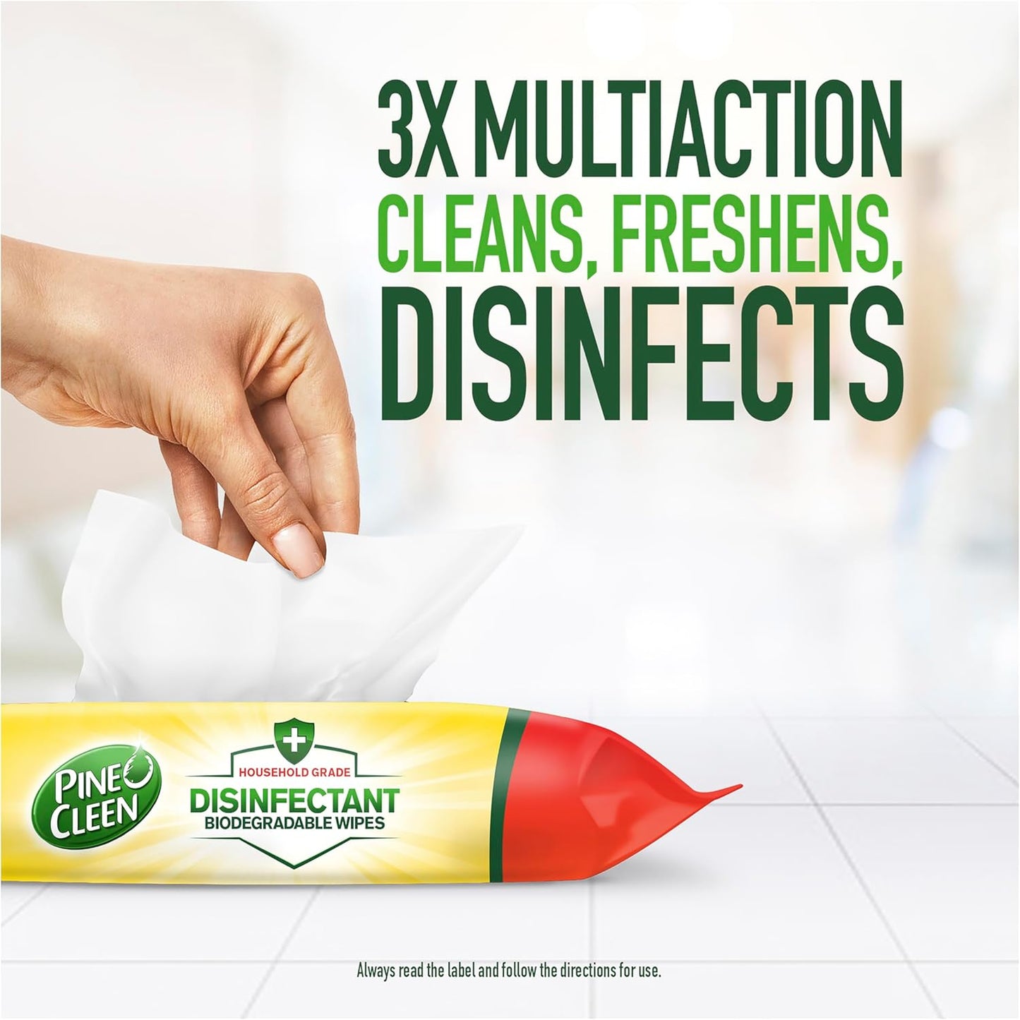 Pine O Cleen Disinfectant Wipes Lemon Lime 450 Pack (3 x 150)
