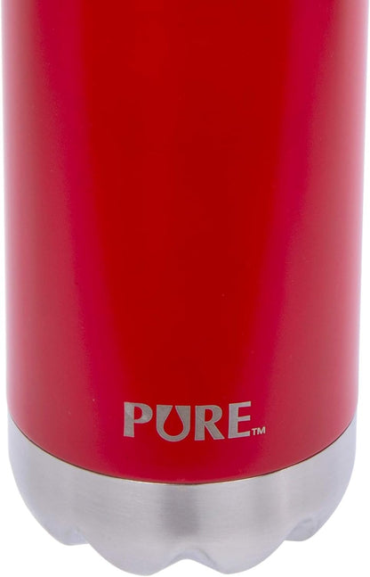 PURE Insulated Water Bottle, 1.5 L, Red - Large Canada Stainless Steel Metal Vacuum Thermal Leak Proof Water Bottles with Handle for Sports, Travel, Home and Office