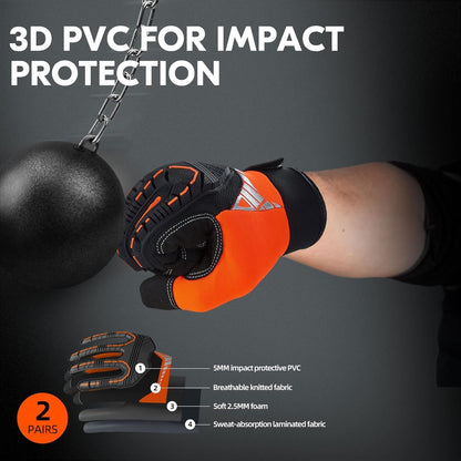 Vgo High Dexterity Heavy Duty Mechanic Glove,Anti-Vibration,Anti-Abrasion,Touchscreen,Rigger Glove(SL8849)