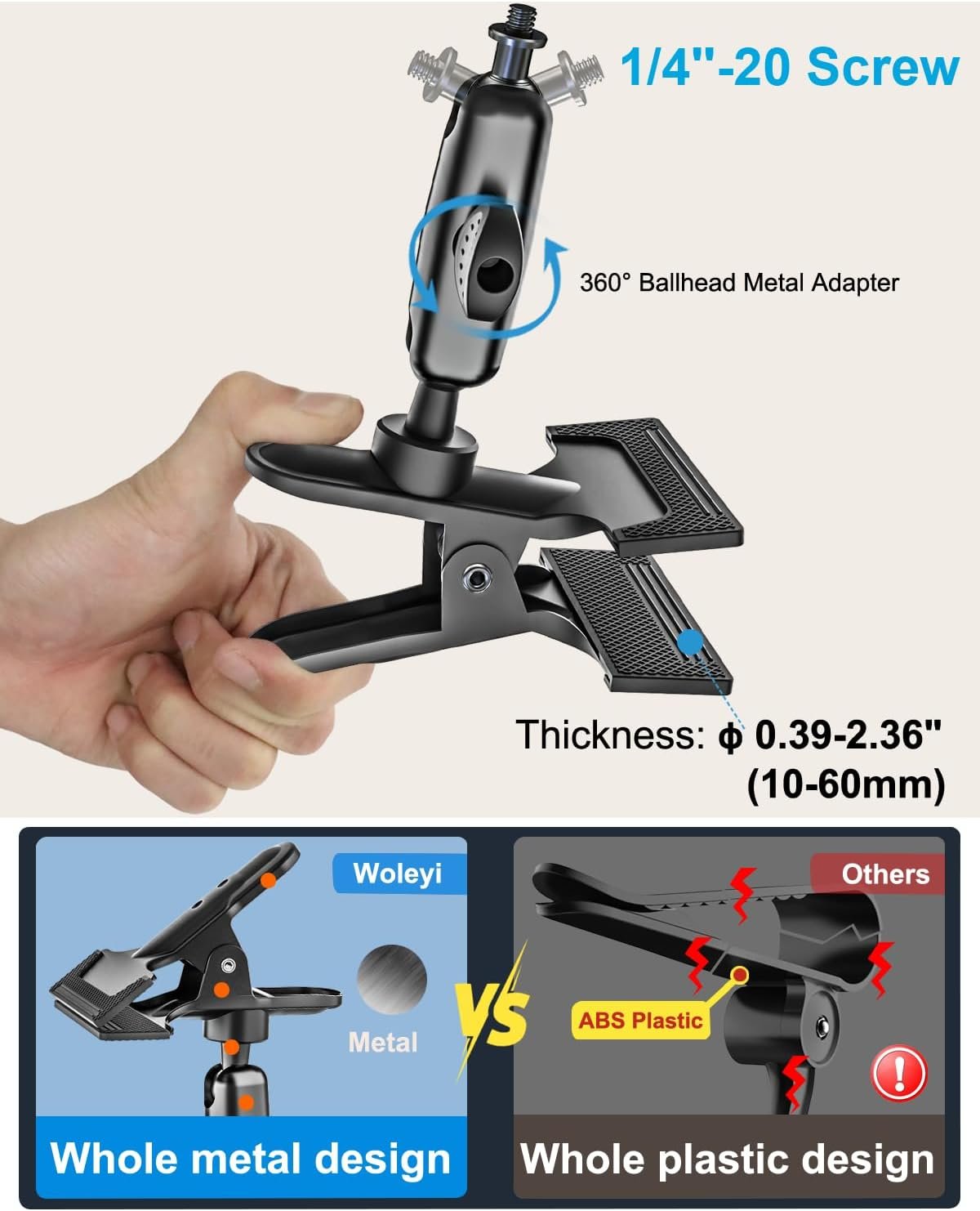 Metal Sun Visor Car Phone Holder, 360 Degree Rotation Multifunctional Phone Holder for Car Visor Clamp, Upgraded Magic Arm More Stable for Your Car Mount for iPhone 16 15 14 13 12 Android Smartphones