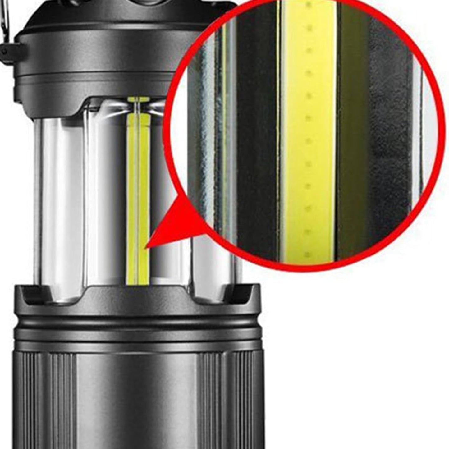Zqkimzi LED Camping Lantern, Foldable Battery Powered Lantern, With Hook and Handle, Long Lasting Outdoor Lighting Multi Functional Survival Gear for RV, Travel, Hiking, Black