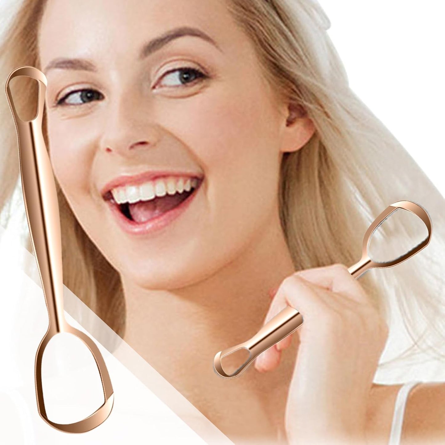 Tongue Scraper, Oral Hygiene Scraper, Stainless Steel Fan-Shaped Oral Care Tool, Improve Oral Hygiene With Daily Cleaning, Perfect For Family and Adults, 6.1 x 1.5 Inches
