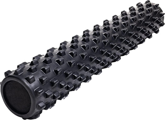 AmStaff Fitness Extra-Firm Grid Foam Roller - Deep Tissue Massage Therapy, Muscle Recovery Tool, 30" x 6"