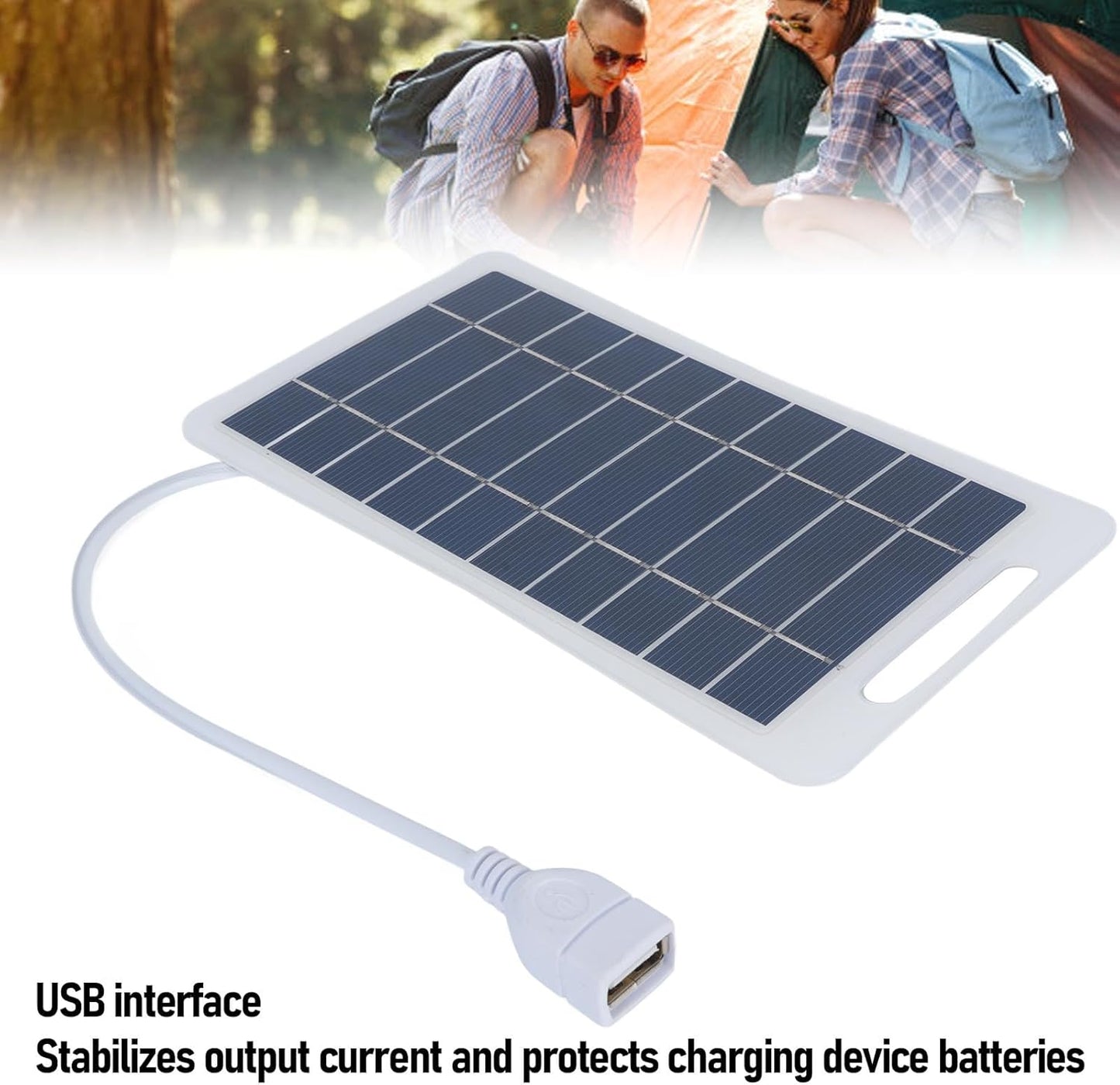 Portable Solar Panel, 9x16.5cm USB Solar Panel Charger for Smartphones Tablets Cameras, Small Solar Charger for Camping Outdoor Backpacking