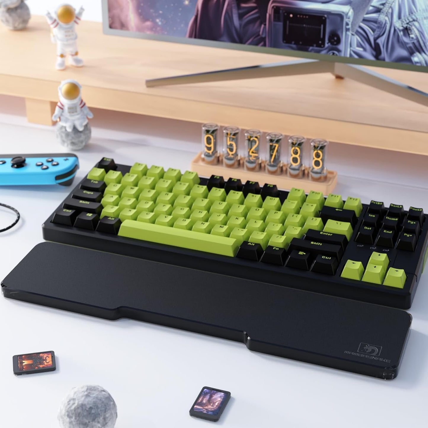 SELORSS Acrylic Keyboard Wrist Rest - Tenkeyless, Ergonomic, No Numeric Keypad - Modern, Black