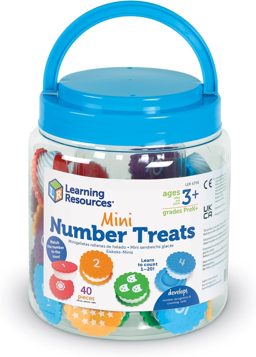 Learning Resources Mini Number Treats, 40 Pieces, Ages 3+, Cookies Toys, Counting, Colors, Learning & Education Toys, Montessori Toys for Kids, Baby & Toddler Toys