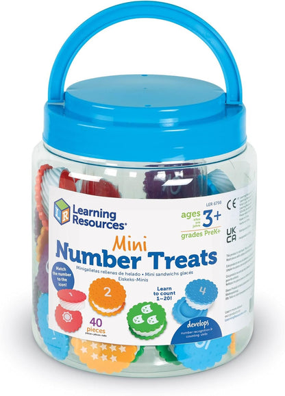 Learning Resources Mini Number Treats, 40 Pieces, Ages 3+, Cookies Toys, Counting, Colors, Learning & Education Toys, Montessori Toys for Kids, Baby & Toddler Toys