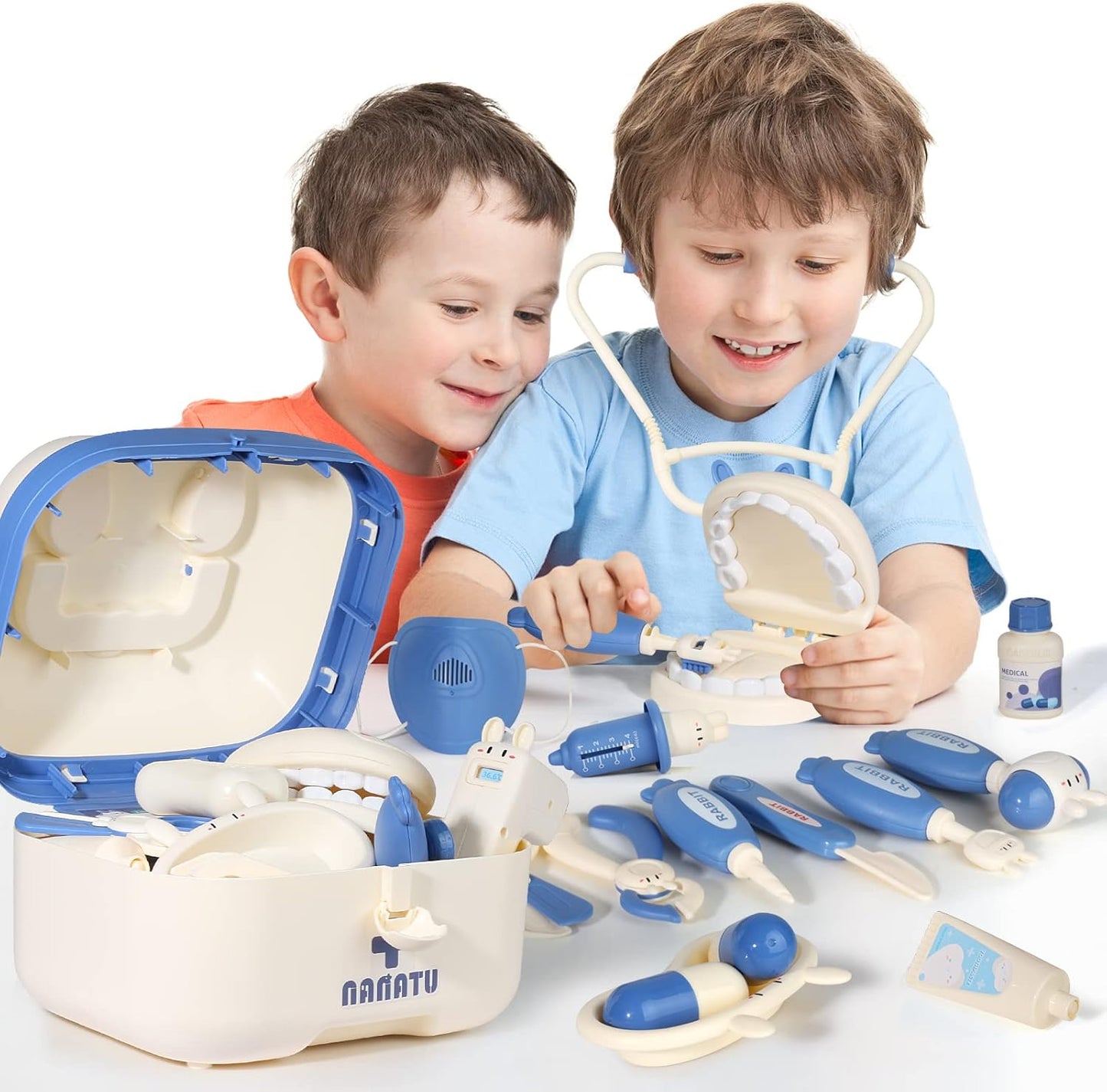 43PCS Kids Doctor Kit Toy, Pretend Play Medical Set for Toddlers, Role Play Playset for Boys Girls Aged 3-8