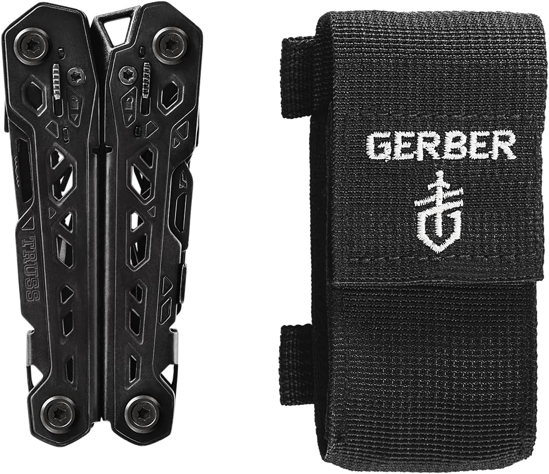 Gerber Gear Truss 17-in-1 Multitool with Pocket Knife and Needle Nose Pliers - Gifts for Men, Compact EDC Gear, Black with Standard Sheath