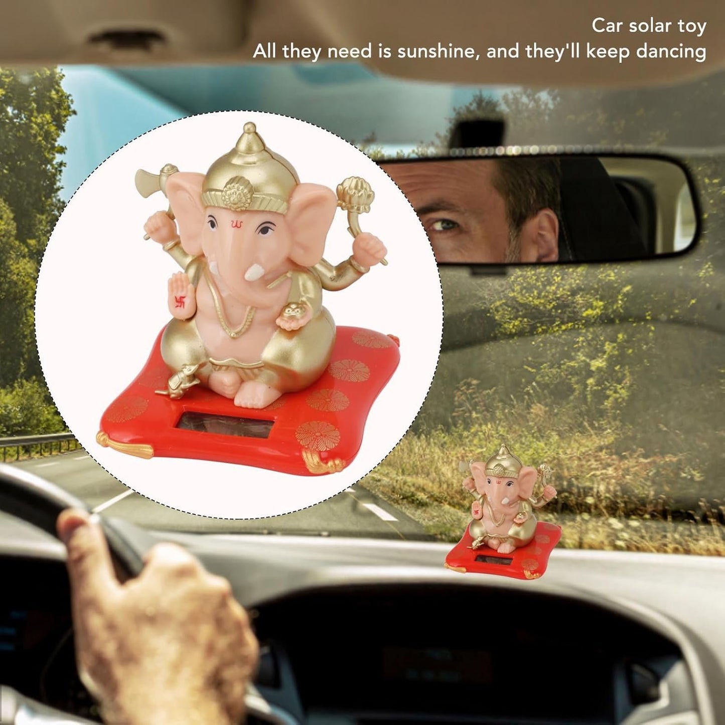 PAOORTS Ganesha God Lord Ganesha Idol Statue, Elefante Indiano Buddha Ganesha Scultura, Regali Diwali Indiani per Cruscotto Auto, Oggettistica per la Casa, Sala Yoga Oggettistica per la Casa