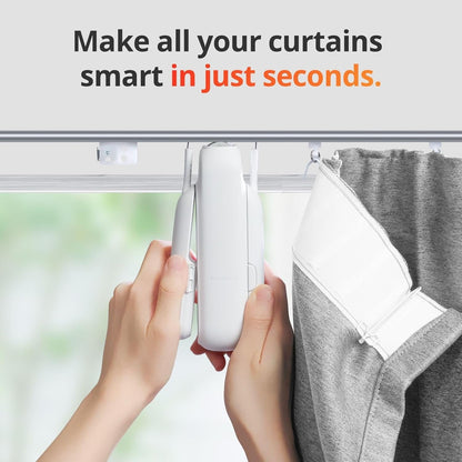 SwitchBot Smart Automatic Curtain Opener - Bluetooth Remote Control with App/Timer, Upgraded Performance Motor, Add SwitchBot Hub to Make it Work with Alexa, Google Home, HomeKit(Curtain 3, U Rail)
