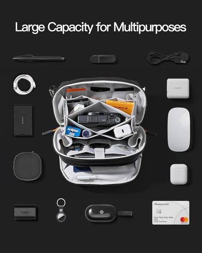 Inateck Electronics Organizer, Waterproof Accessory Pouch, Convenient and Portable Storage Bag, Travel Friendly, AB03010 Black