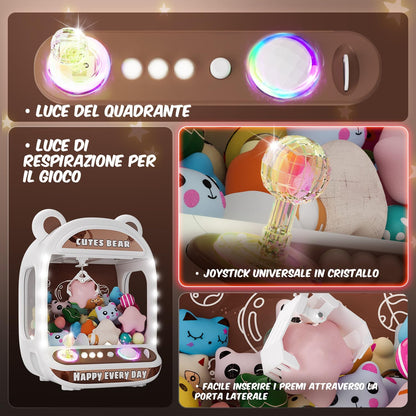 Skirfy Claw Machines for Children, Unicorn Toys for Girls Ages 6 and up, Mini Vending Machine for Arcade Games with Squishy Fidget Toys, Claw Machine, Easy to Control, Brown