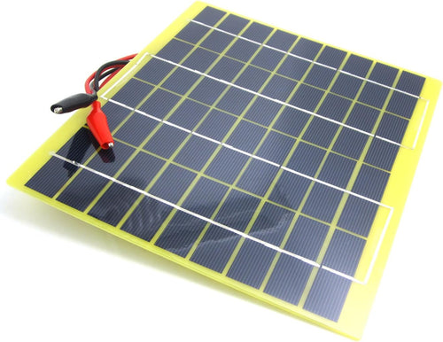 NUZAMAS Poartable Solar Panel Charger 5W 18V Power Car Battery 12V Recharge Alligator Clips Outdoor Camping Hiking Fishing Hunting Trips