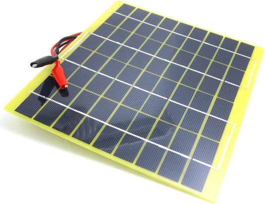 NUZAMAS Poartable Solar Panel Charger 5W 18V Power Car Battery 12V Recharge Alligator Clips Outdoor Camping Hiking Fishing Hunting Trips