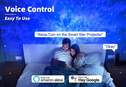 Anyuainiya Star Projector Galaxy Light for Bedroom, Smart APP & Voice Control Nebula Projector, Perfect Christmas Hoom Decor Compatible with Alexa & Google Home, Rotatable and Adjustable Cloud Stars
