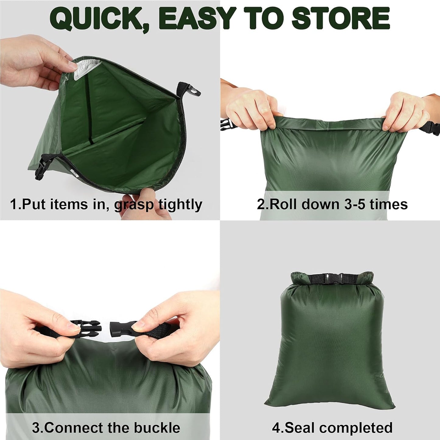 Ucolofun Dry Bags Waterproof Set, 5 Packs Ultralight Waterproof Bags Small Stuff Sack Water Proof Bag Dry Packs, Outdoor Dry Bag Keep Gear Dry for Backpacking Hiking Boating Camping Travel