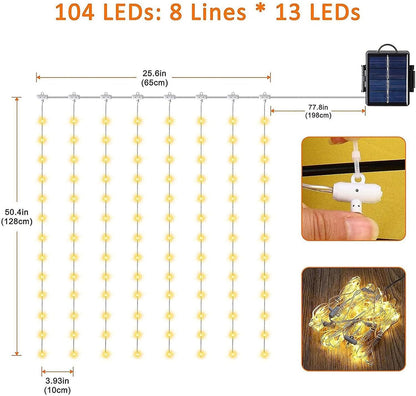 Solar Powered Umbrella Light - LED String Lamp Outdoor with Multiple Modes for Garden or Patio | Waterproof Hanging Light for Garden, Deck, Lawn, Ideal for Night Ambience and