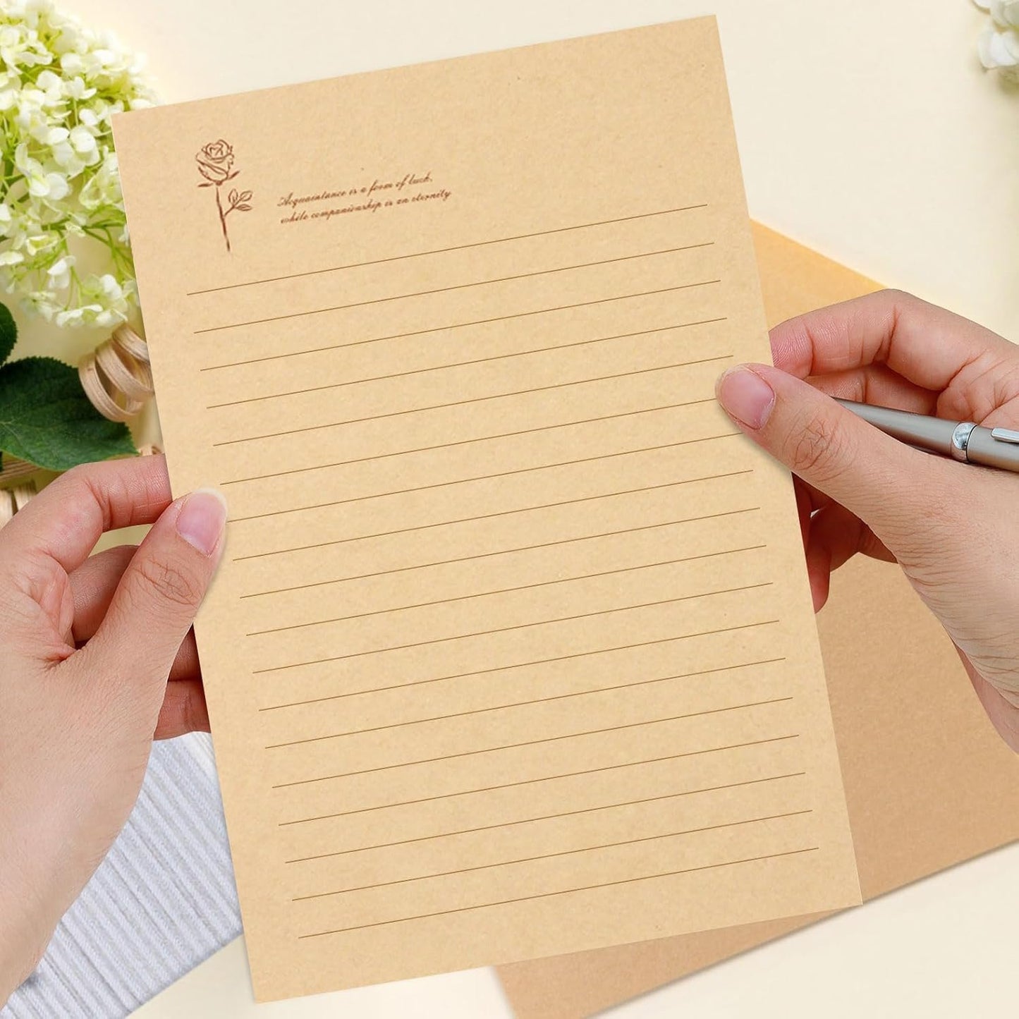KSIWRE 72 PCS Vintage Stationery Set,24 Stationery Writing Papers with 12 Matching Envelopes,Old Looking Stationary Kit for Writing Letters and Invitations