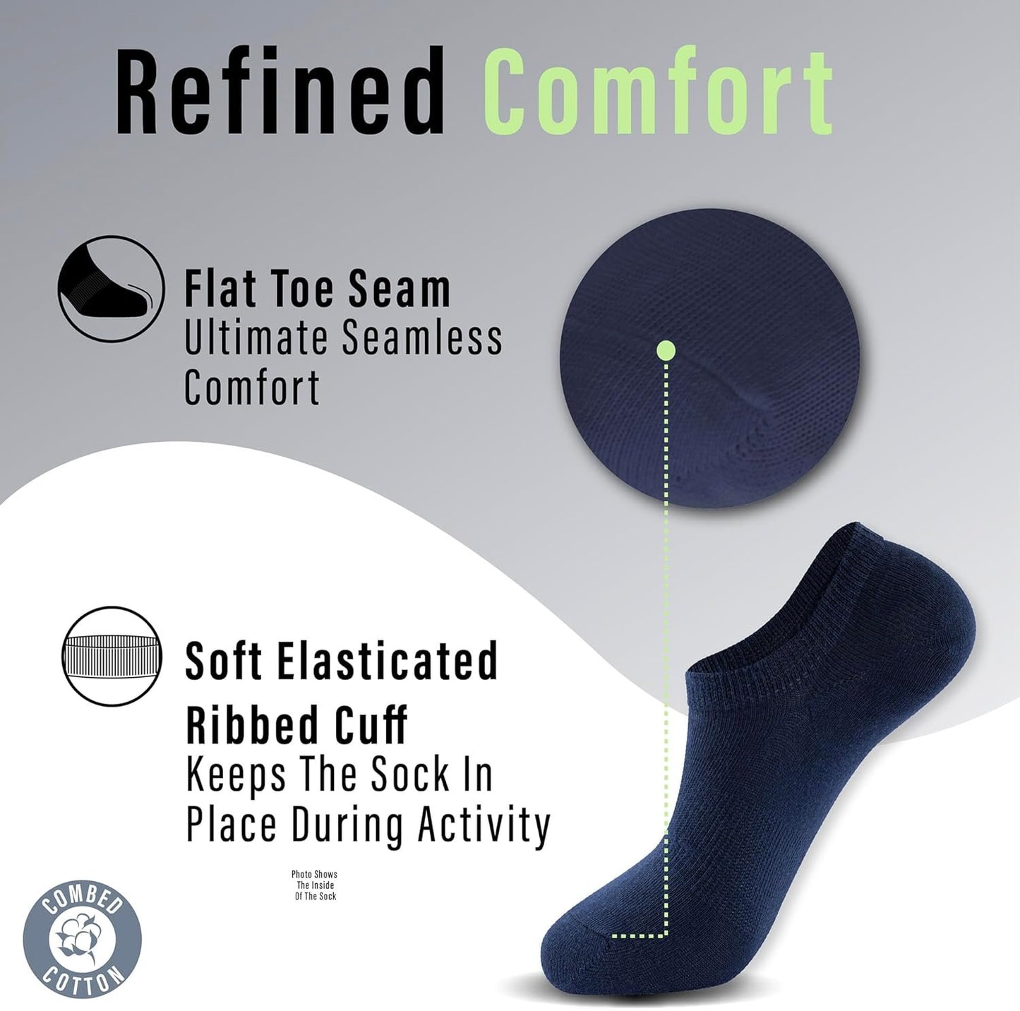 The Essentials Wardrobe 6 Pairs Unisex Low Cut No Show Trainer Liners Socks Combed Cotton Mens Ladies Womens Socks with Anti-Slip Heel Ergonomic Heel Elastane Stretch Socks