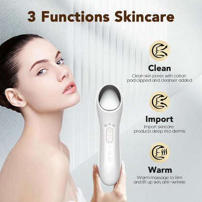DOCOCO Facial Massager, Rechargeable Face Lift Device, Home Skin Care Tools with Microcurrent, Vibration, Hot Compress, Clean Pores, Moisturize and Firm Skin, Reduce Wrinkle, Fine Lines