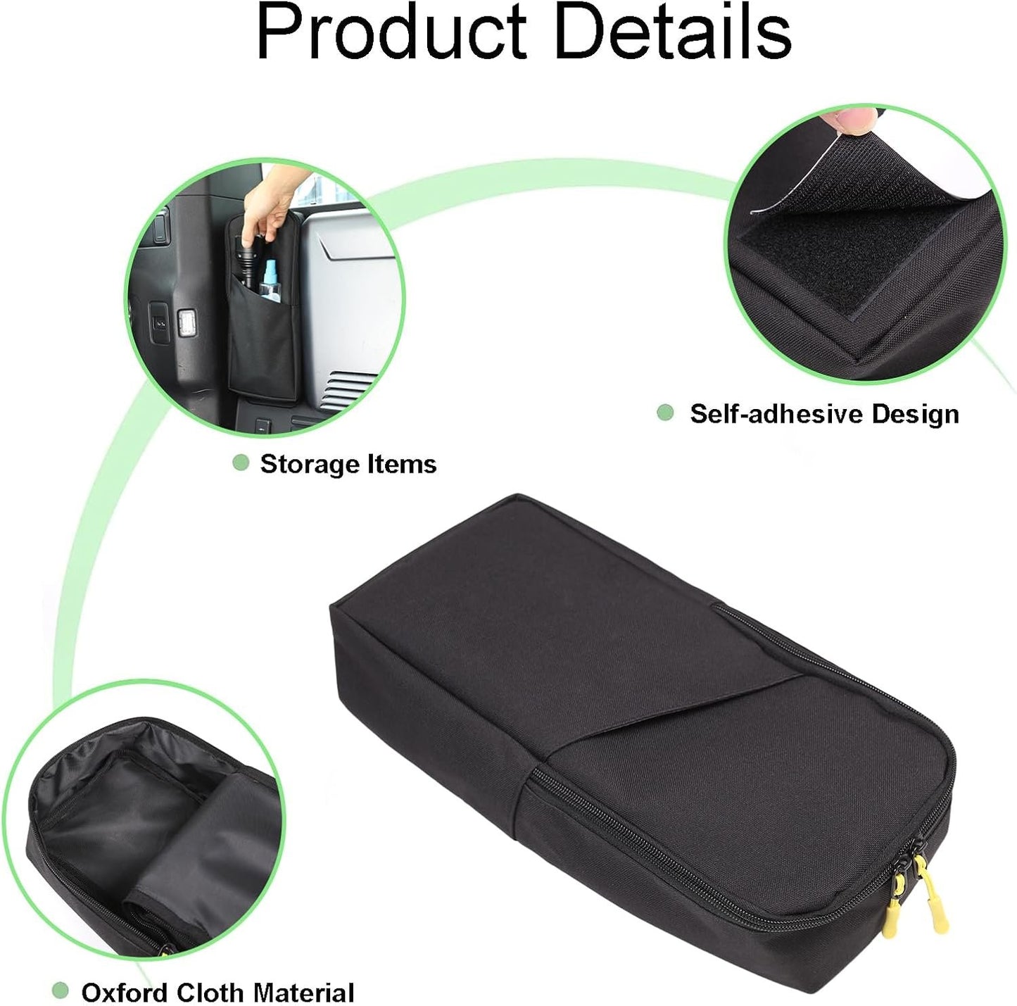 PIUGILH Rear Trunk Side Storage Organizer Bag Compatible with Land Rover Defender 90 110 130 2020-2024 Accessories, Interior Trunk Storage Organizer,Black