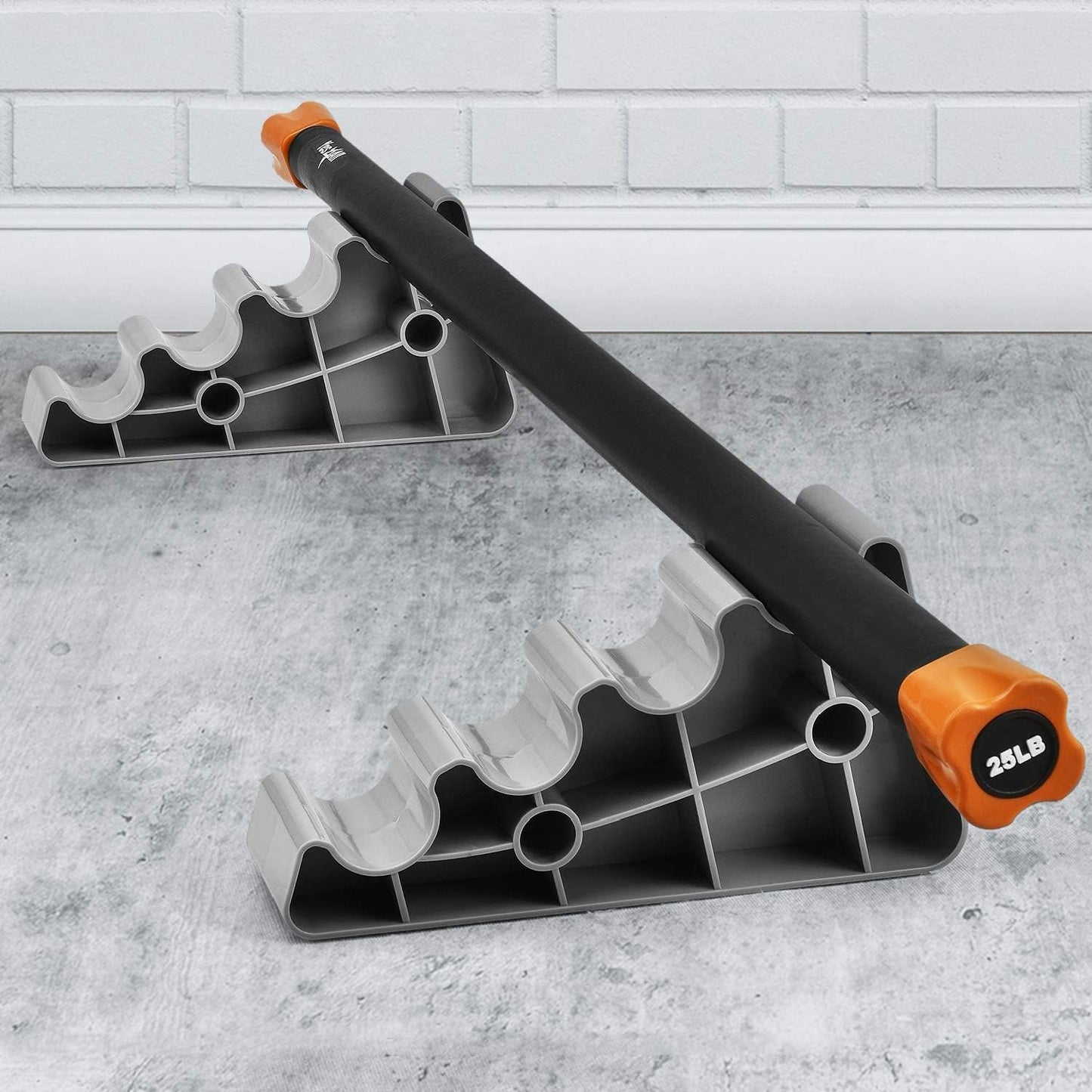 Yes4All Weighted Bar Rack/Weighted Bar Holder Storage for Home Gym, Garage Gym, Fitness Accessory Suitable for Holding Weighted Bars, Aerobic Bars - Pair