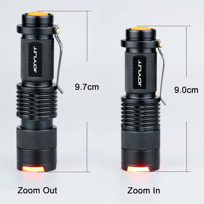 JOYLIT Red Light Mini Focus Tactical Flashlight 620nm LED Torch Lantern,Waterproof and 3 Light Modes,Powered by 14500 or AA Battery