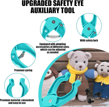 1Pcs Upgraded Safety Eye Tool Auxiliary Tool, Safety Eye Snapper Tool Safety Eye Pliers for Amigurumi Eye Snapper Crochet Tool for Stuffed 5-30mm Animal Eyes Doll Making Supplies(Blue)