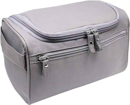 Travel Beauty Case Men Women Hanging Toiletry Bag Travel Bag with Hook Waterproof Portable Travel Organizer Clutch Make Up Cosmetic Makeup, grey