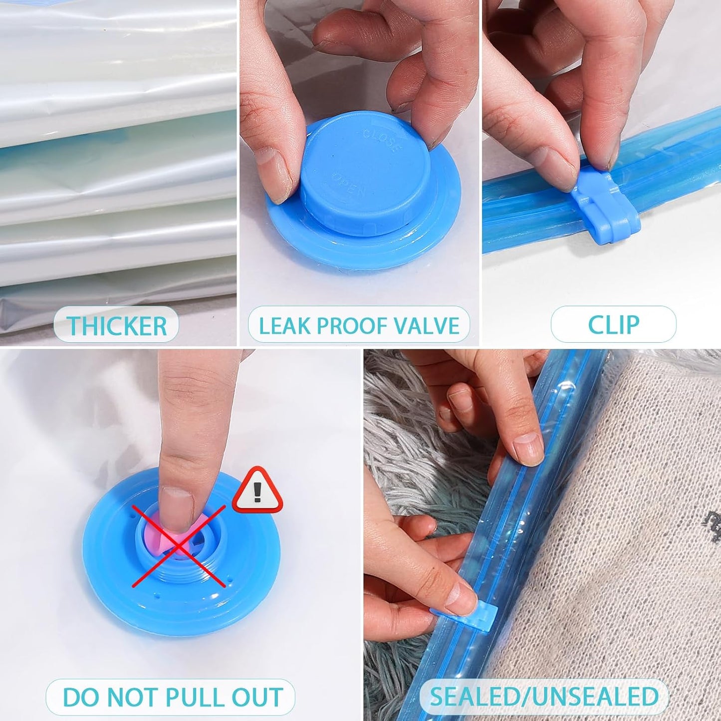 Jabykare 9 Pack Vacuum Storage Bags with Electric Air Pump - Travel Essentials Space Saver, Compression Bags, Travel accessories, Vacuum Sealer Bags for Home Storage & Organisation