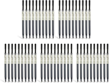 50 pcs Extra Large Ink Capacity 0.5mm Black Gel Fineliner Rollerball Pens Value Pack Last 1600m 1=4 Normal Pens Use For School Office Daily Writing Drawing Sketching