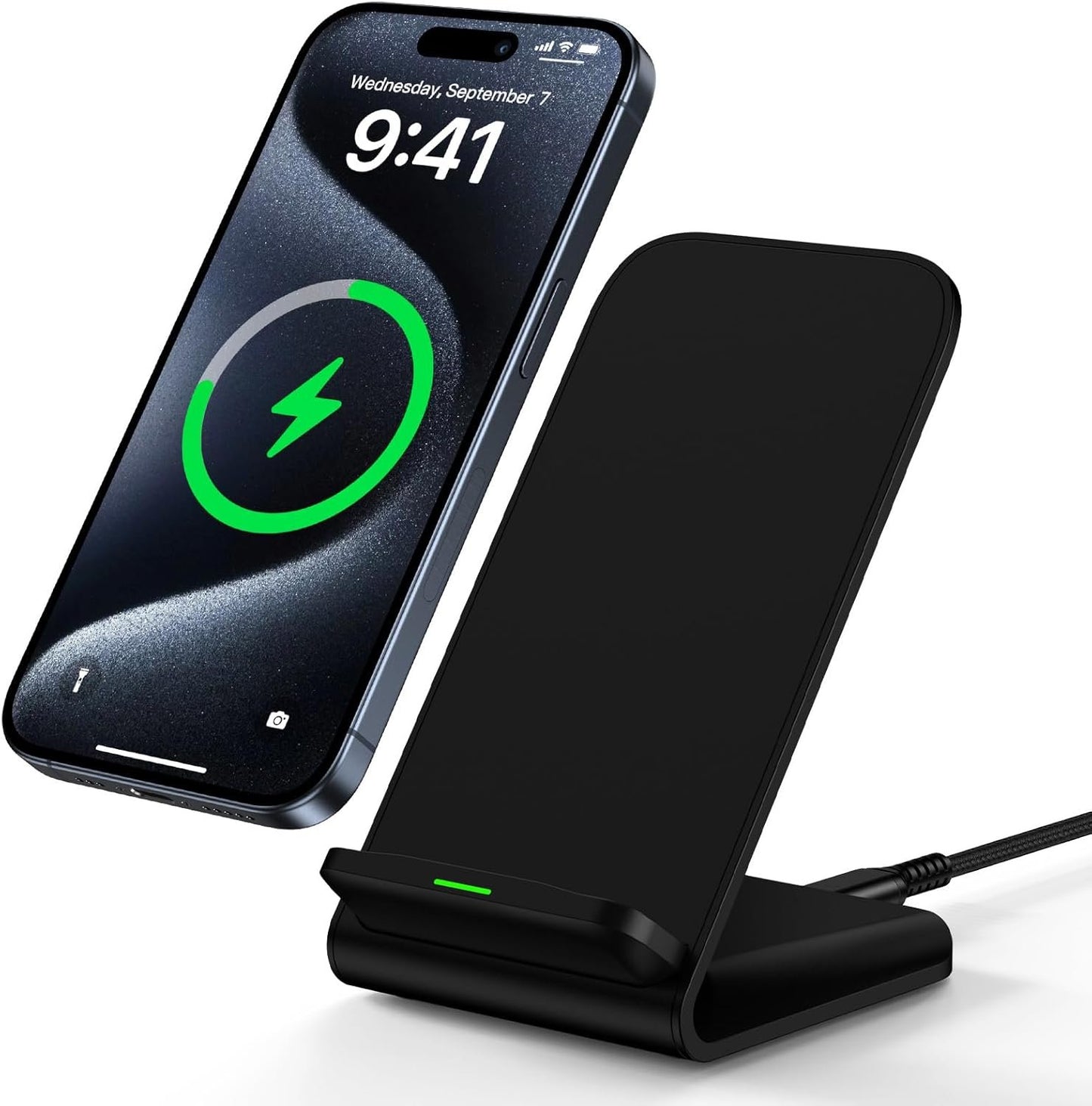 Samsung Wireless Charger Fast Charging Stand Wireless Android Desk Phone Charger Stand for Samsung Galaxy S25 S24 Ultra S24+ S24 S23 FE S22 S21 S20 S10 S9 S8,iPhone 15 Pro Max Plus 14 13 12,Pixel 8 7