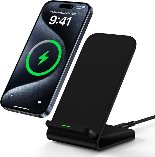 Samsung Wireless Charger Fast Charging Stand Wireless Android Desk Phone Charger Stand for Samsung Galaxy S25 S24 Ultra S24+ S24 S23 FE S22 S21 S20 S10 S9 S8,iPhone 15 Pro Max Plus 14 13 12,Pixel 8 7