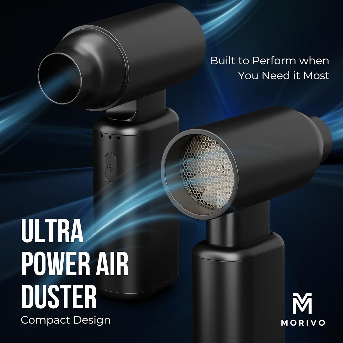 XP500 Electric Compressed Air Duster - Powerful 3-Speed Blower up to 130000 RPM for Gamers, Campers, Artists, Auto Detailers - Rechargeable, Handheld Multi-Use for Cleaning, Inflating, & Drying