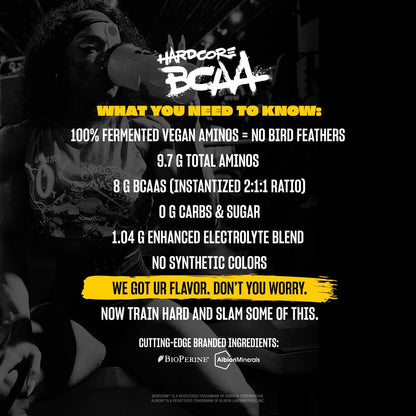 MUTANT HARDCORE BCAA - Pre, Intra or Post Workout – BCAA next level branched-chain Amino Acids Supplement – Hydration + Recovery - 30 serving - Iced Tea