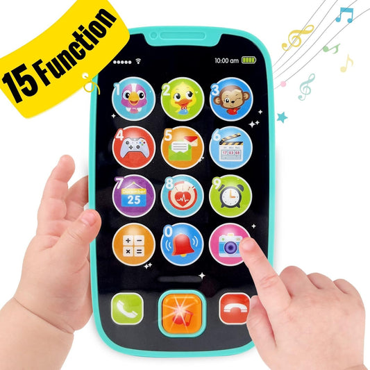 Baby Toys 12-18 Months Development 15 Functions Baby Cell Phone Toy for 1 Year Old Boy Gifts Lights Music Play Phone for Toddlers 6-12 Months My First Learning Educational Gifts Easter Basket Stuffers