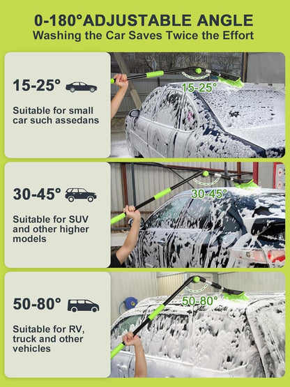 PBT 180° Rotating Car Wash Brush Long Handle Car Cleaning Brush Less Likely to Produce Floating Hair Suitable Snow Removal Cleaning SUV Truck Motorhome Indoor and Outdoor