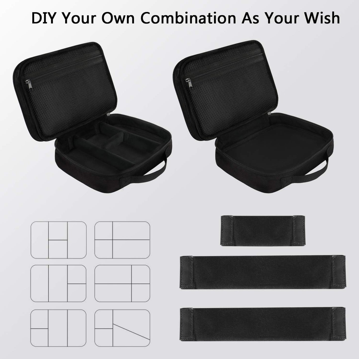 MATEIN Travel Cable Organizer, Waterproof Cable Bag for Travel Accessories, Multifunctional Charger Cable Organizer, Data Cable, Mouse, USB Stick, Mini Tablet, Black