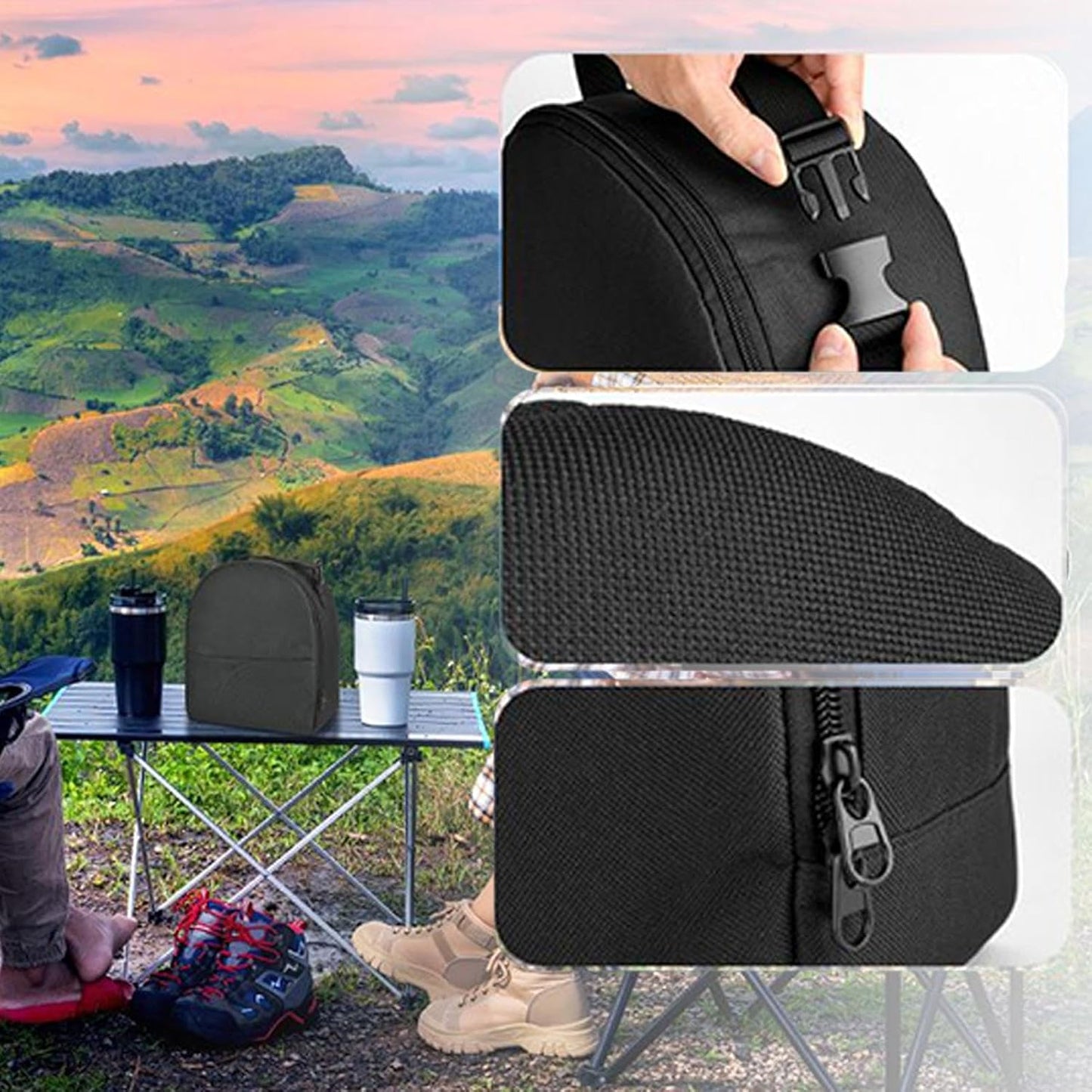 Ungtyb Portable Camping Bag, Waterproof Fan Case, Lightweight Handheld Tote, Compact Storage Organizer for Convenient Picnic Hiking, Outdoor Travel Gear, 10.24x5.12x12.2 Inches