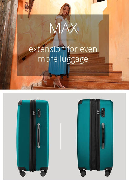 HAUPTSTADTKOFFER - SPREE - Hard Suitcase, Expandable Suitcase, Luggage with 4 Double Wheels, TSA, Aqua Green, Suitcase