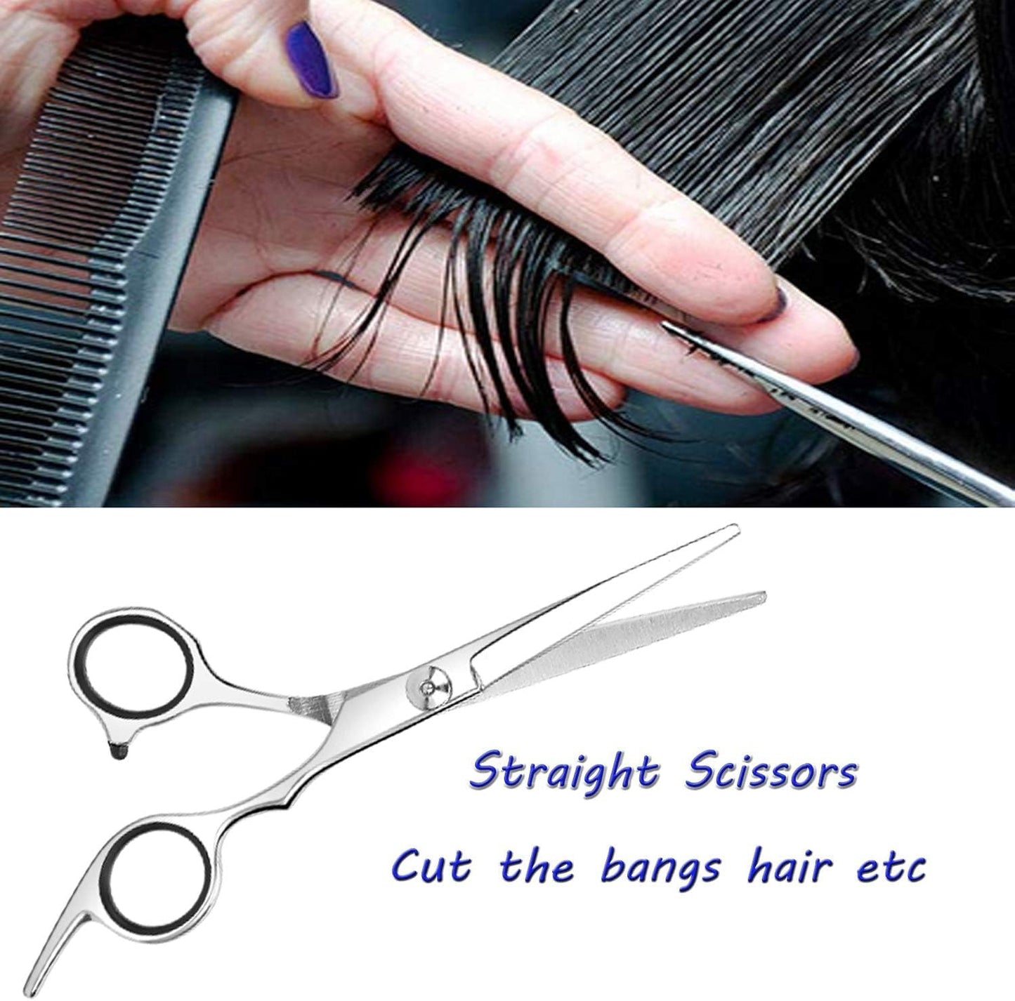 ESSOY Professional Hair Cutting Scissors/Shears (6.7-Inches), Stainless Steel Haircut Scissor with Fine Adjustment Screw for Home Salon,Barber Hairdressing Scissor for Women Men Kids