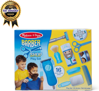 Melissa & Doug Barber Shop Pretend Play Set Shaving Toy for Boys and Girls Ages 3+ - Wearable Beard and Shave Accessories for Role Play