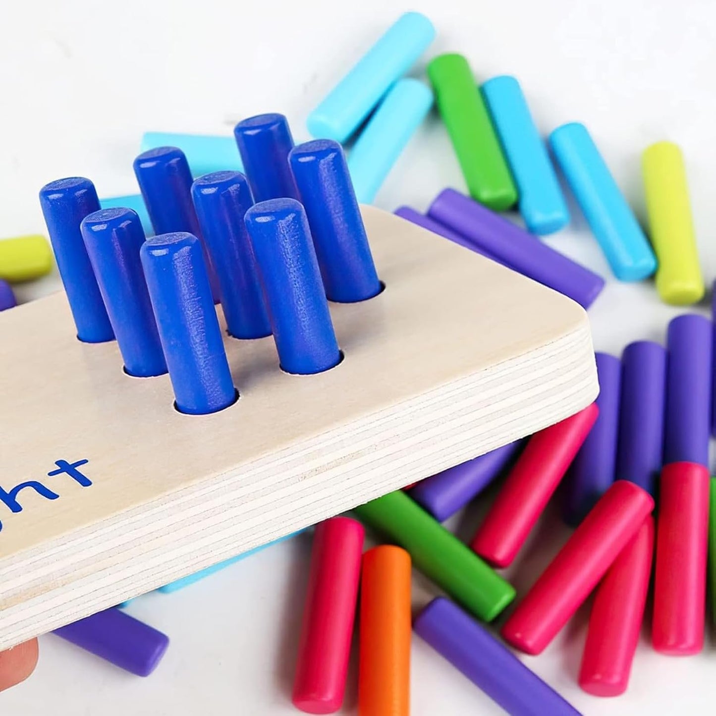 1Set Wooden Counting Peg Board Kindergarten Math Manipulatives Number Counting Toys for Toddlers Learning Materials Montessori Educational Toys for 3 4 5 Year Old Boys Girls Gifts