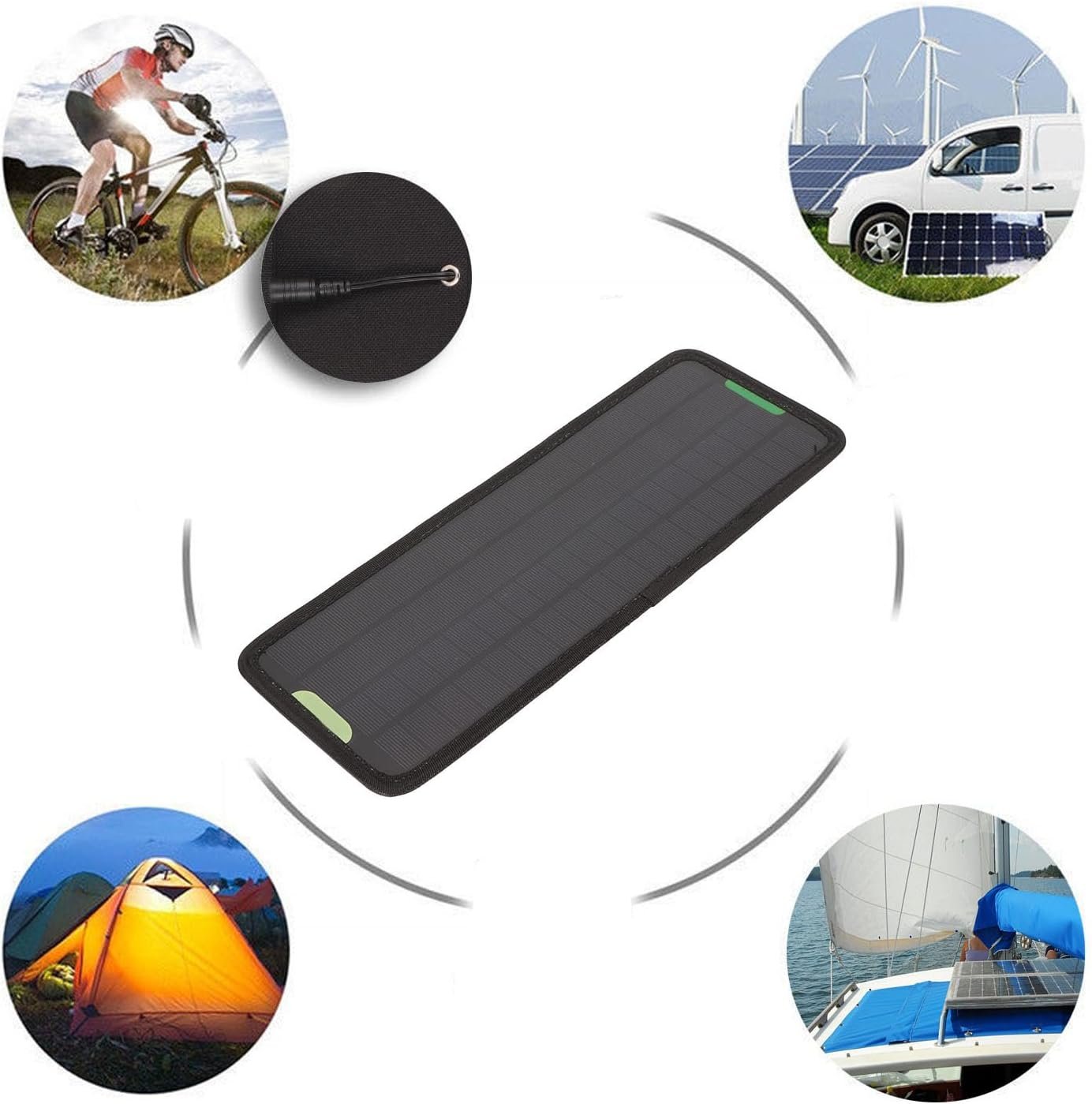 Solar Battery Charger, 10W 12V Portable Waterproof Power Trickle Battery Charger OBD Car Charger for Car Motorcycle Boat Mower Trolling Tractor