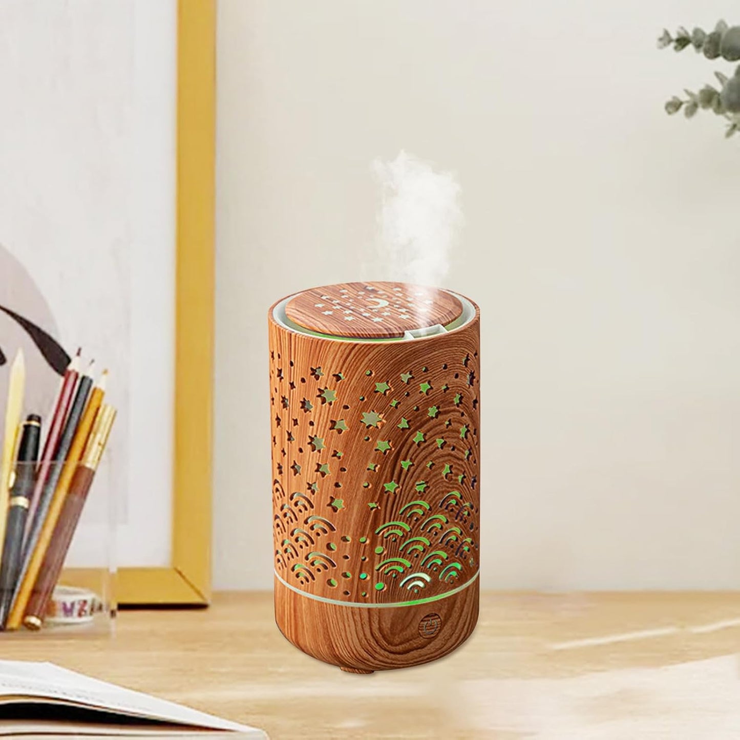 Oil Diffuser - Aroma Humidifier Purifier - Quiet Ultrasonic 4-in-1 Aroma Diffuser for Bedroom, Hotel, Kitchen, Living Room, Workplace