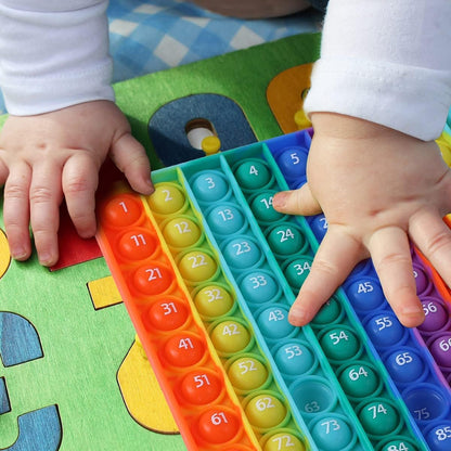 Kingmall Numbers P0p with Numbers, Big Size P0pp with Numbers Rainbow Square Fidgett Ttoy 100bubbles Learning Tool for Teachers to Create Kinds of Math Manipulativesã€with 1-100 Numbersã€‘