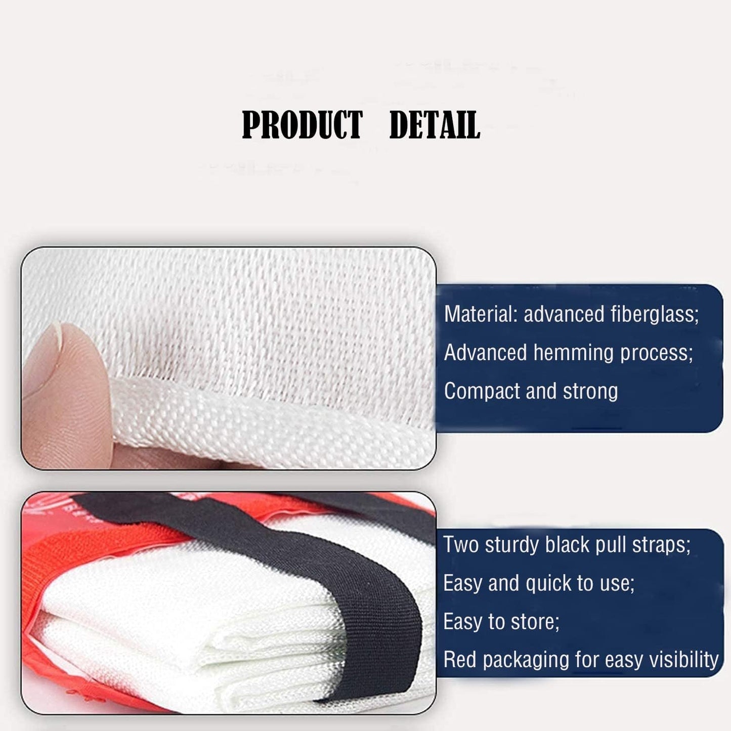 Tonyko Fiberglass Fire Blanket for Emergency Surival, Flame Retardant Protection and Heat Insulation