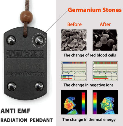 XIMULIZI Anti EMF Radiation Protection Pendant Tourmaline 2300 Negative Ions Far Infrared & Scalar Energy Volcanic Lava Reverse Aging Necklace,1