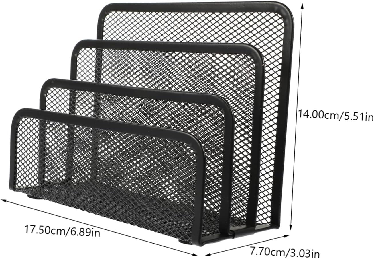 DINHEAROM 2Pcs Multi File Holders Iron Desktop File Storage Racks for Office Organization for Magazines Books and Documents Keep Your Workspace Clean and Tidy